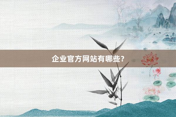 企业官方网站有哪些？